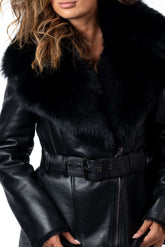 Women's exclusive lambskin coat Alexiana Black